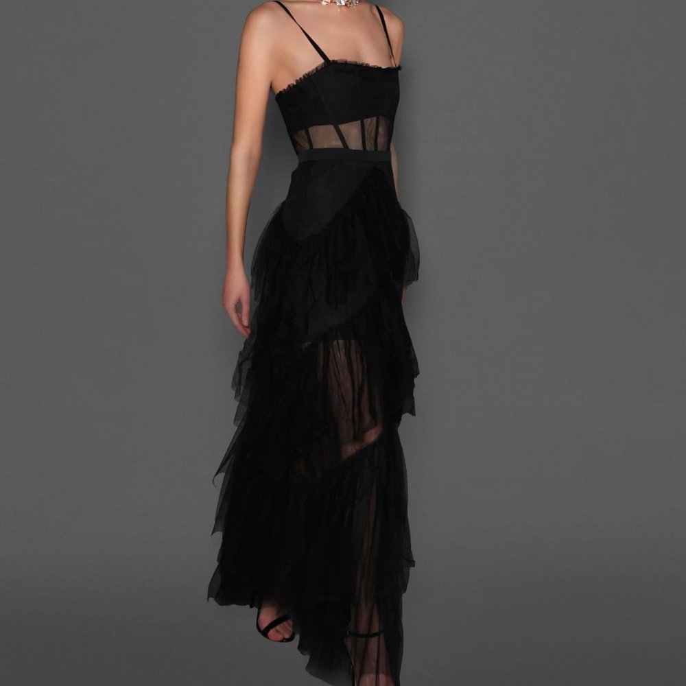 Black Tulle Corset Gown